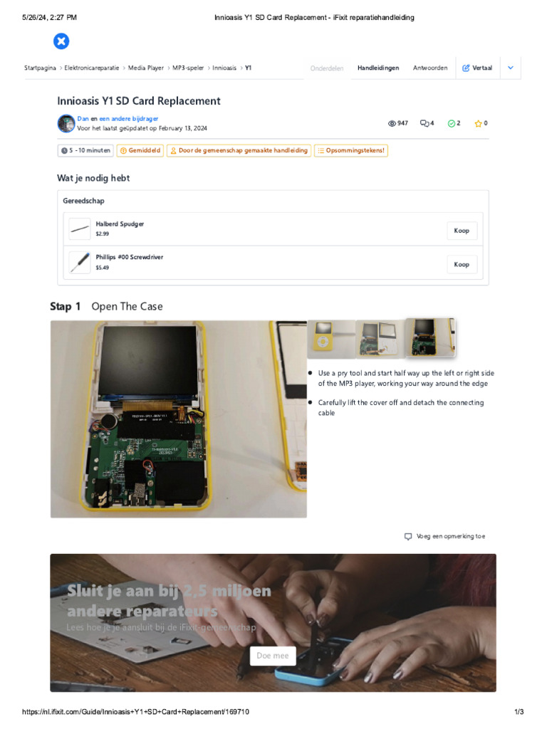 Innioasis Y1 SD Card Replacement - Ifixit Reparatiehandleiding | PDF