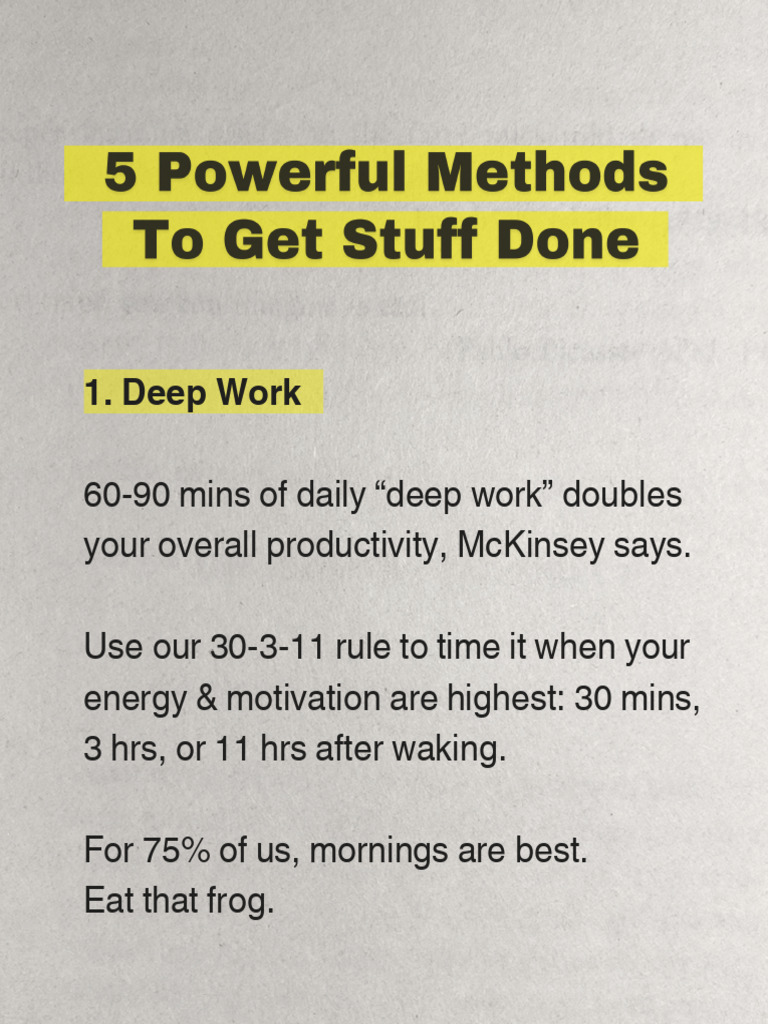 5 Powerful Methods To Get Stuff Done | PDF | Career & Growth | Lifestyle