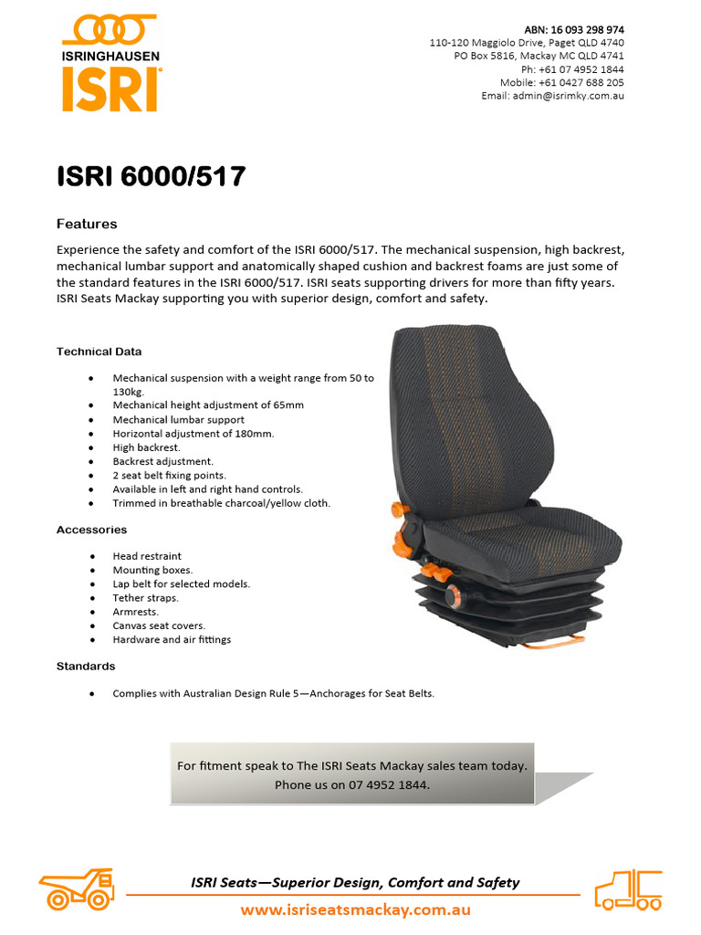 ISRI-Seat-6000-517 - NEW | PDF