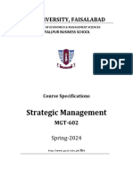 Course Outline Strategic Management Updated