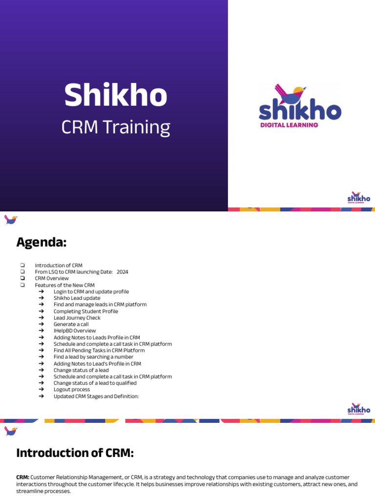 Shikho CRM Training | PDF | Customer Relationship Management ...