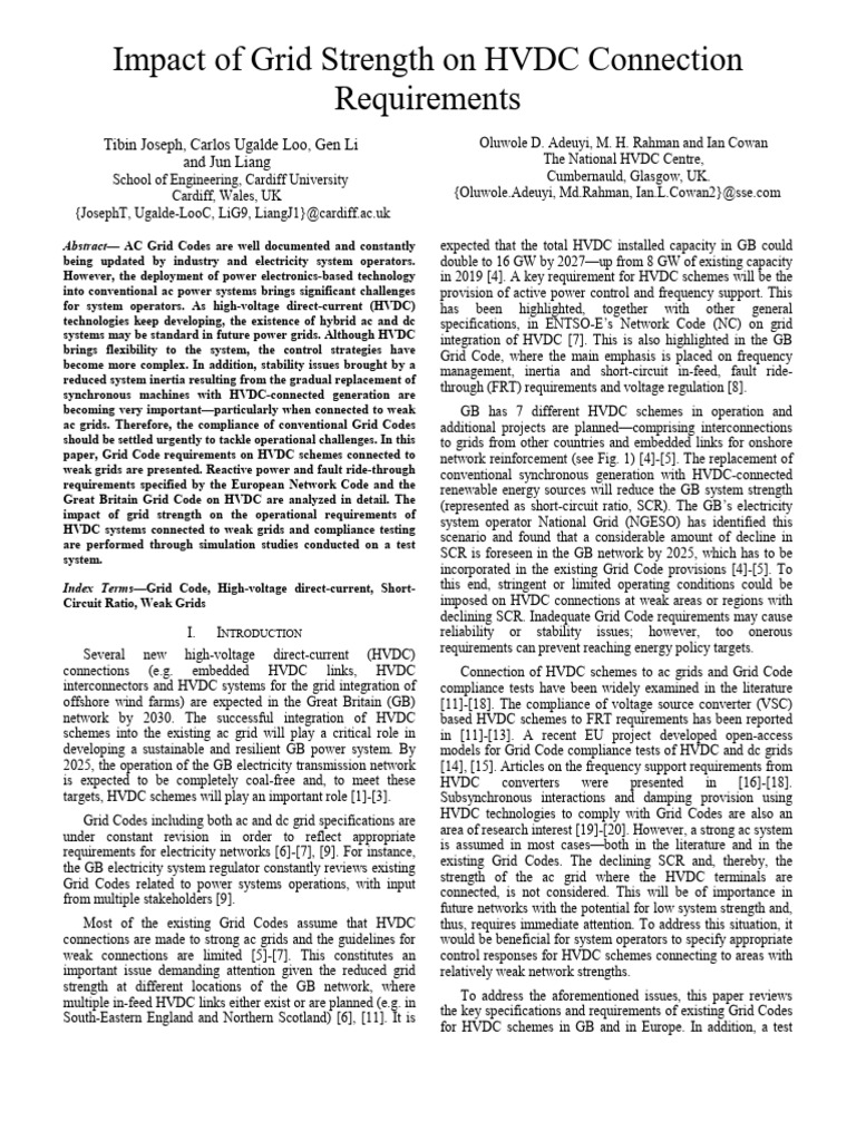 HVDC Connection Requirements for Weak Grids | PDF | High Voltage Direct ...