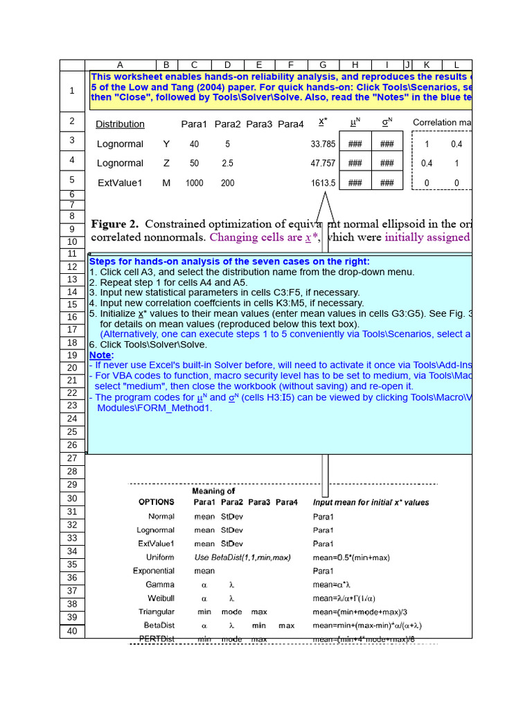Excel Solver for Reliability Analysis | PDF | Microsoft Excel