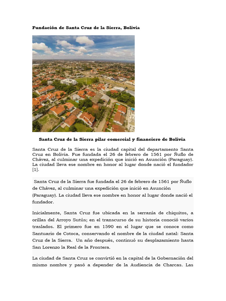 Historia y Atractivos de Santa Cruz | PDF | Bolivia | Alimentos