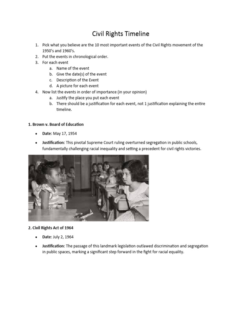Civil Rights Timeline Pdf Justice Crime Violence