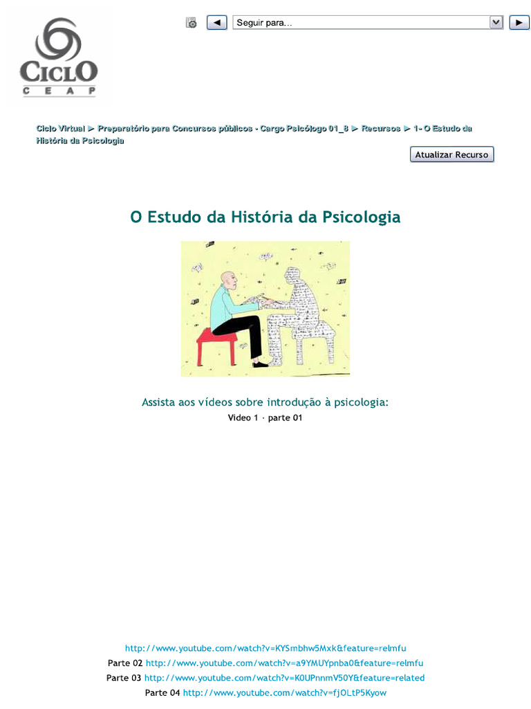 1 O Estudo Da Historia Da Psicologia Pdf