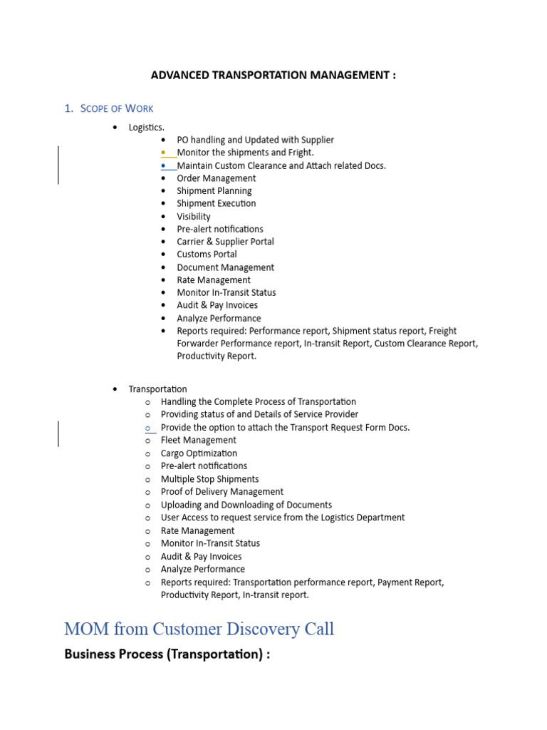 Advanced Transportation Management Overview | PDF | Cargo | Freight ...