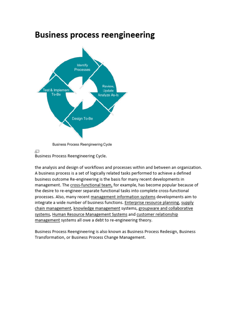 Guide Business Process Re Engineering Cycle | Download Free PDF ...