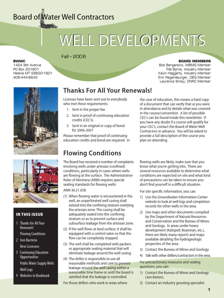 Well Developments | PDF | Hydrogeology | Earth Sciences