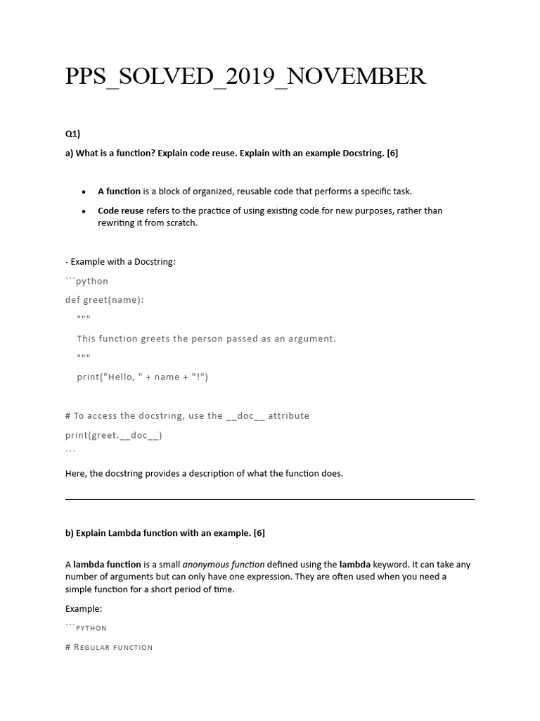 Pps Solved 2019 November | PDF | Method (Computer Programming ...