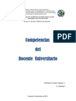 Tarea 2 Competencias del Docente Universitario. Pedro Vásquez