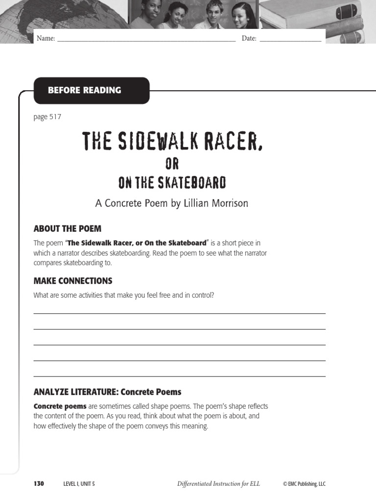 The Sidewalk Racer: A Skateboarding Poem | PDF | Poetry | Verb