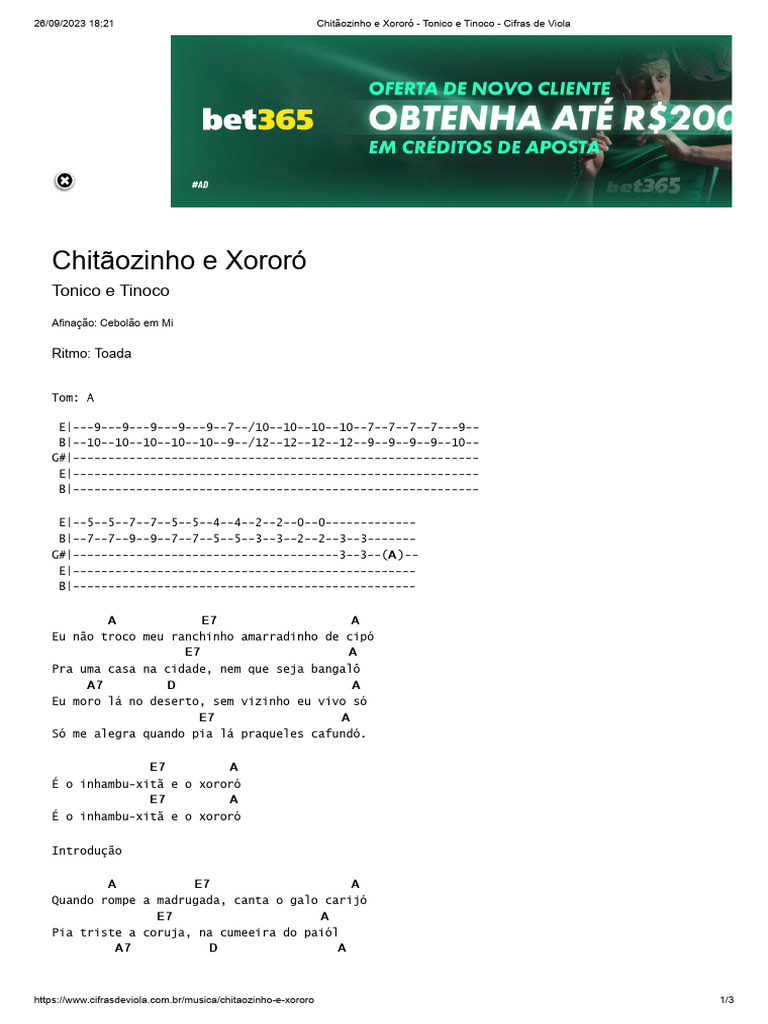 Cifras de Chitãozinho e Xororó | PDF