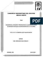 Diagnóstico, Atención y Prevención de La Depresión Desde El Contexto Escolar, en Adolescentes de 12 A 16 Años