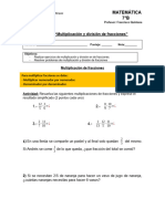 Taller de multiplicación y división de fracciones 7b