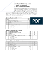 B.A (Hons-Geography) 1st to 6th Sem (Int. Ass  20 Marks) Session 2011-12