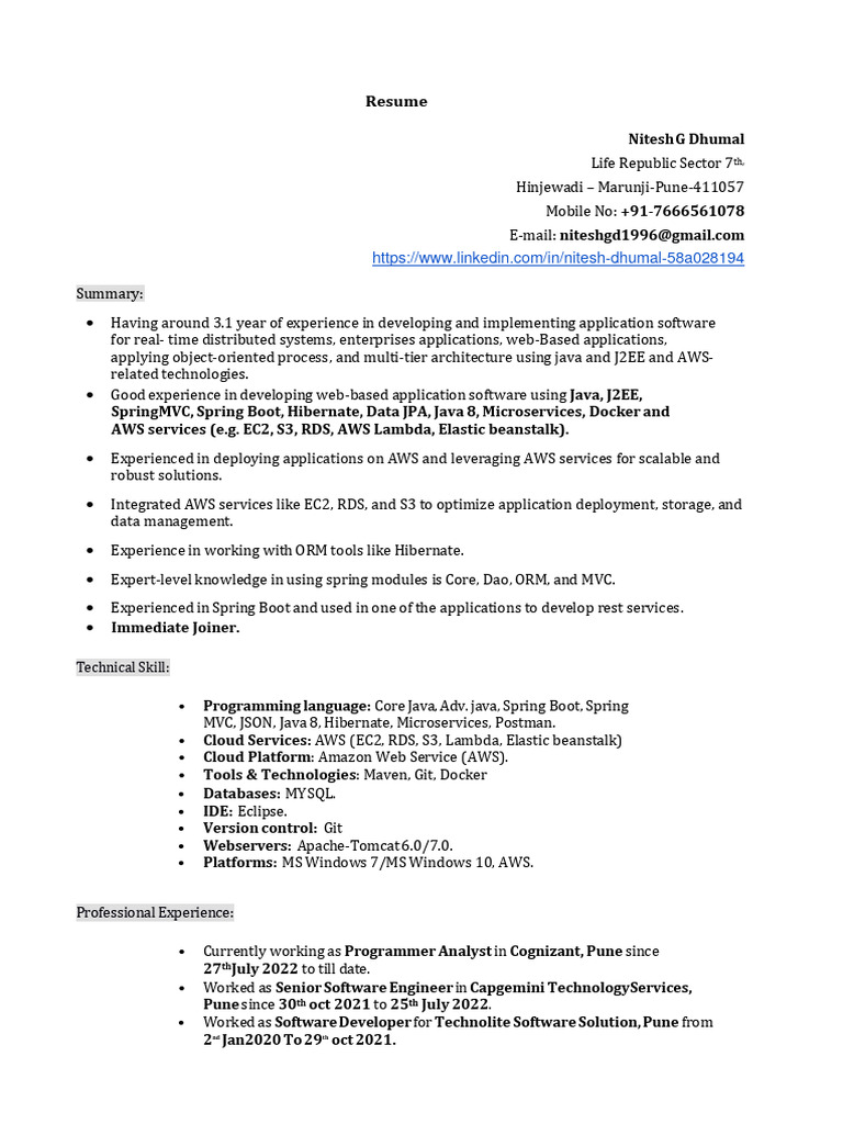 nitesh-aws-cv-pdf-amazon-web-services-web-service