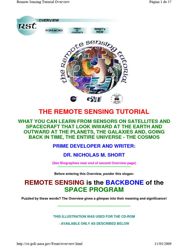 Remote Sensing Tutorial - Overview | PDF | Remote Sensing