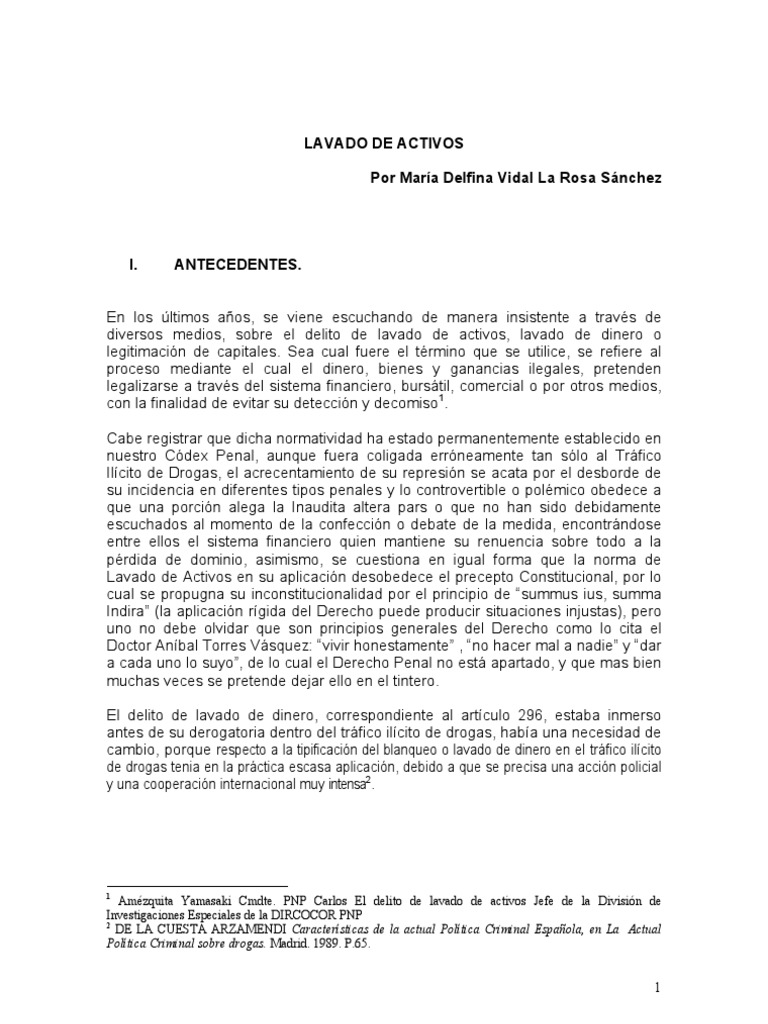 Lavado de Activos en El Peru | PDF | Lavado de dinero | Delito