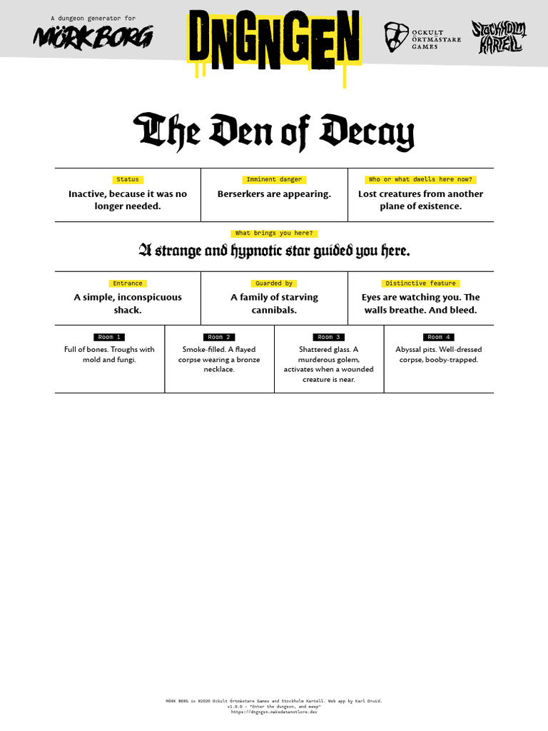 DNGNGEN - The Den of Decay | PDF