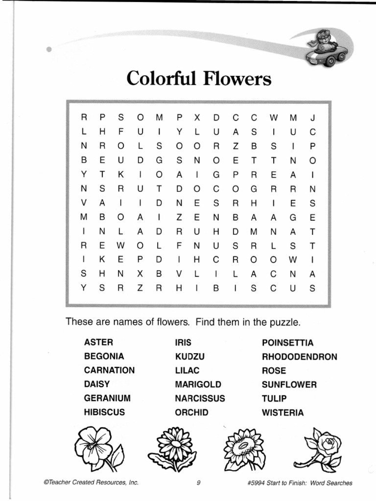 Colorful Flowers Worksheet | PDF
