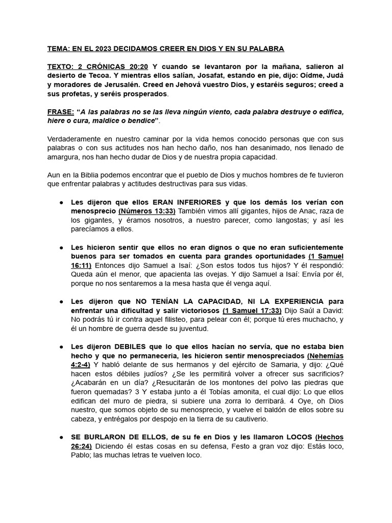 Decidamos Creer en Dios y Su Palabra | PDF | Thomas Edison | Cristo ...