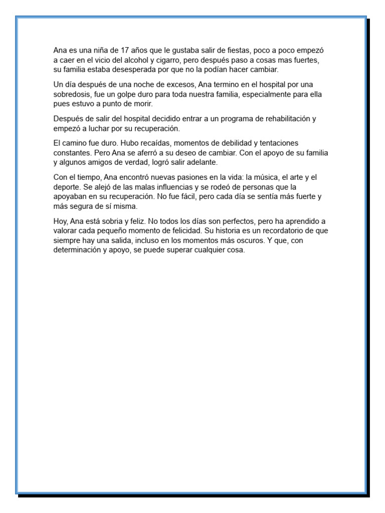 Ana Es Una Niña de 17 Años Que Le Gustaba Salir de Fiestas | PDF