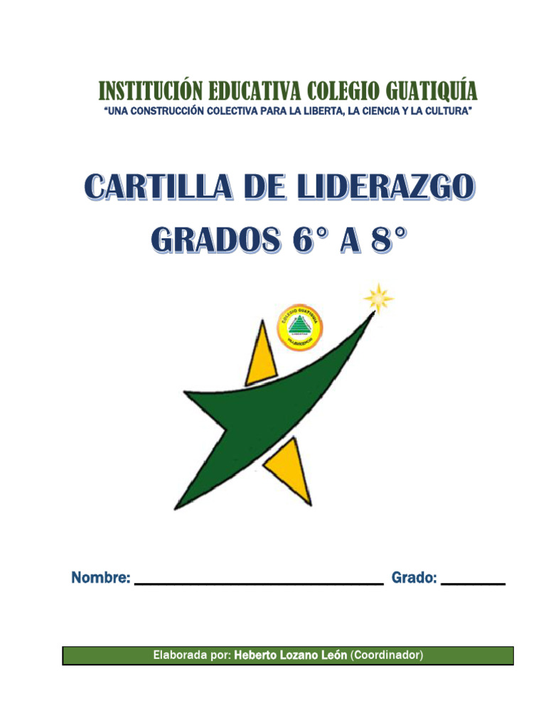 Cartilla De Lder En Mi PDF Aprendizaje Liderazgo