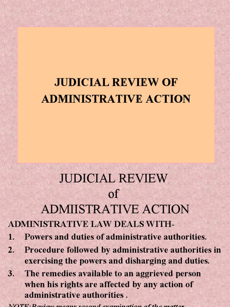 Judicial Review of Administrative Action Writ Judiciaries