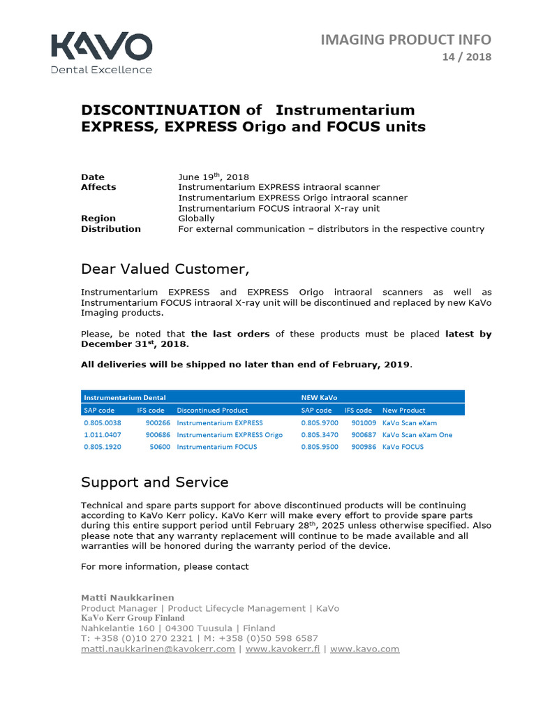 Discontinuation Notice for Distributors | PDF | Business