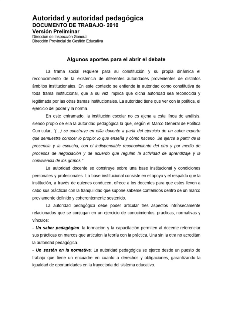 Autoridad Pedagógica en la Educación | PDF | Pedagogía | Maestros