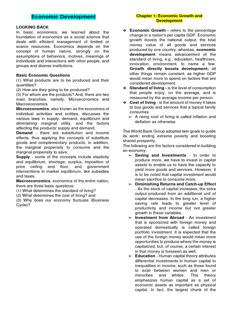 Understanding Economic Growth Factors | PDF | Cost Of Living | Gross ...