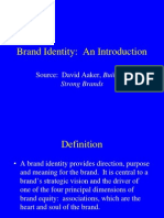 Brand Identity: An Introduction: Source: David Aaker, Building