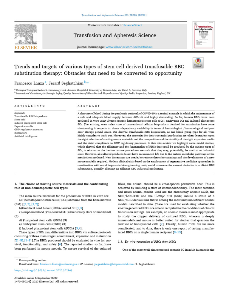 Trends and Targets of Various Types of Stem Cell D | PDF | Embryonic ...