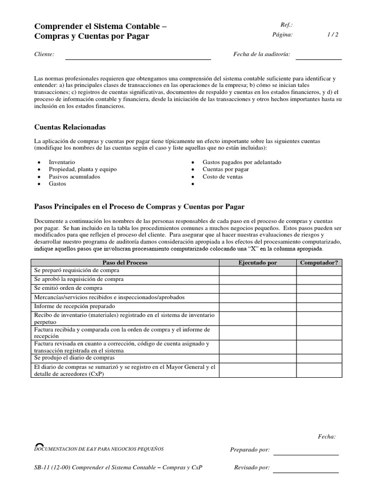 11 - Compras y Cuentas por Pagar.doc | PDF | Contabilidad | Auditoría