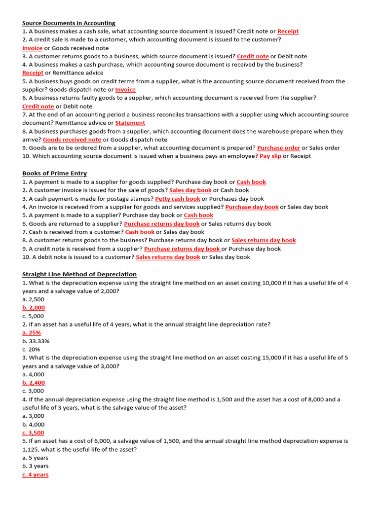 Accounting Source Documents and Methods | PDF | Depreciation | Balance ...