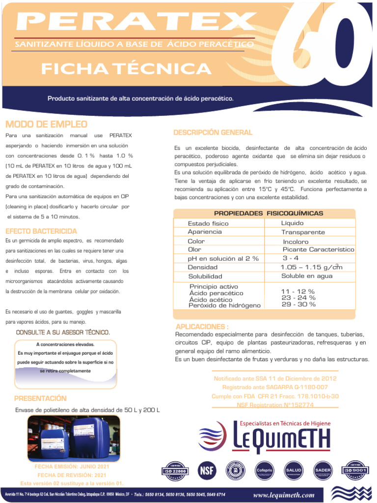 HDS Peratex | PDF | Química