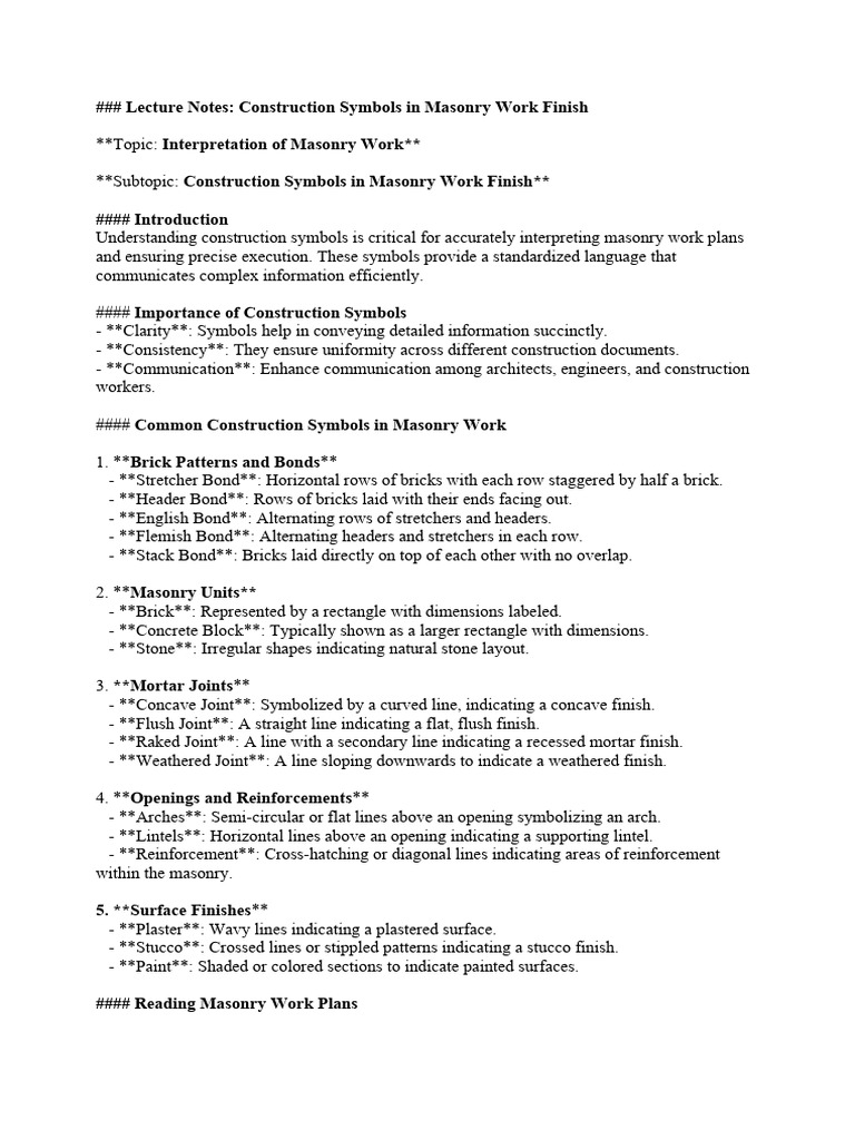 Construction Symbols | PDF | Masonry | Architectural Elements