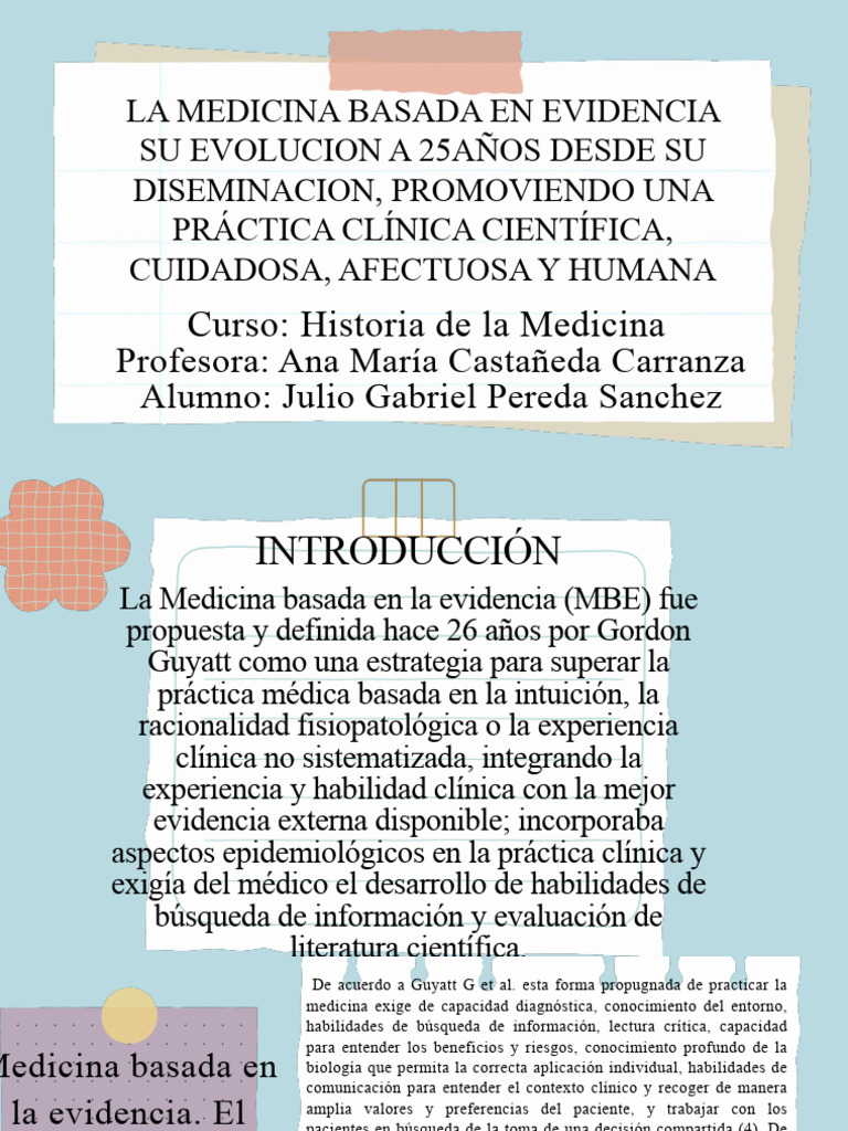 Evolución de la Medicina Basada en Evidencia | PDF | Evidencia basada ...