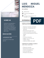 Curriculum Vitae CV Profesional Con Foto Azul y Blanco