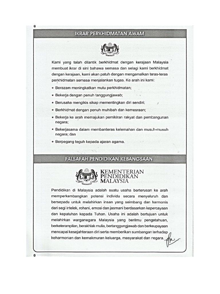 IKRAR PERKHIDMATAN AWAM Ikrar - FPK | PDF