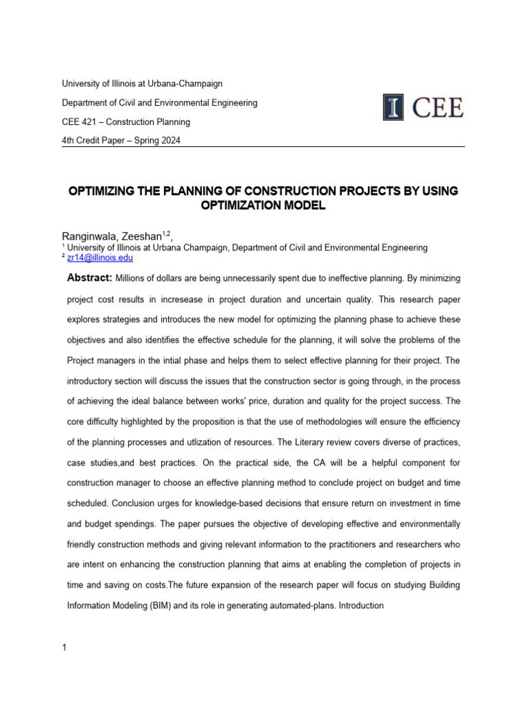 Optimizing Construction Project Planning | PDF | Mathematical ...