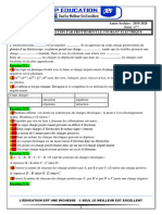 TD N°5 Electrisation Par Frottement Le Courant Electrique