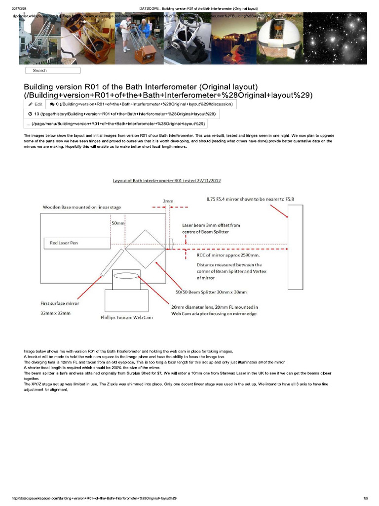 DATSCOPE - Building Version R01 of The Bath Interferometer (Original ...