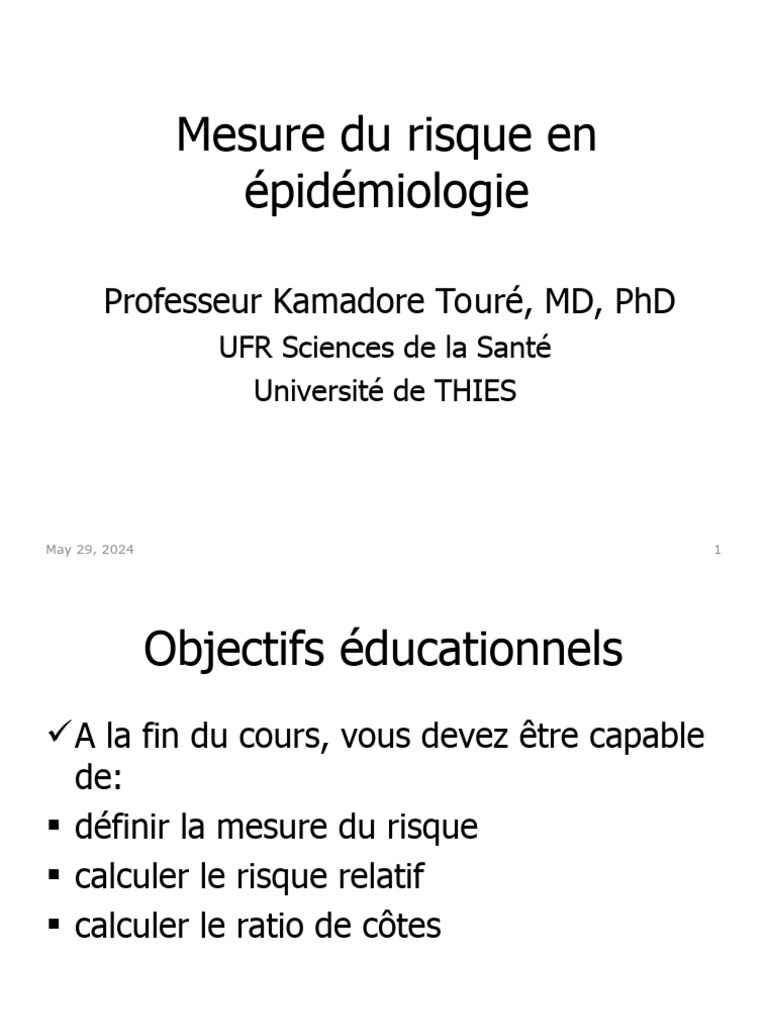 Cours5 Mesuresdassociaton | PDF | Risque relatif | Risque