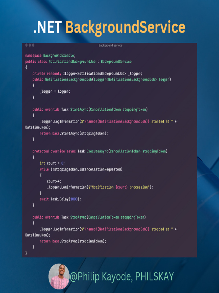 .NET BackgroundService Configuration Guide | PDF | Computers ...