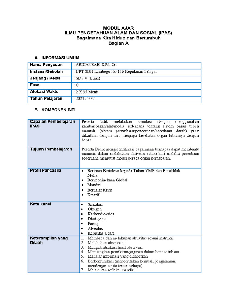 Modul Ajar Ilmu Pengetahuan Alam Dan Sosial (IPAS) - MA IPAS Bab ...
