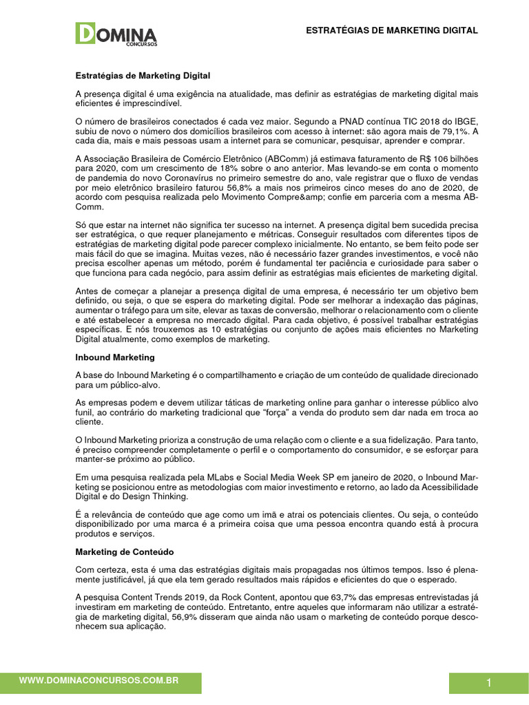 10 Estratégias de Marketing Digital | PDF | Marketing | Marketing digital