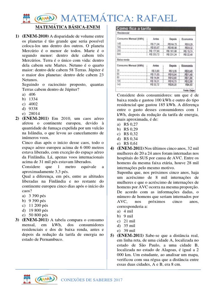 Matem tica B sica Quest es Enem PDF Biodiesel Diesel