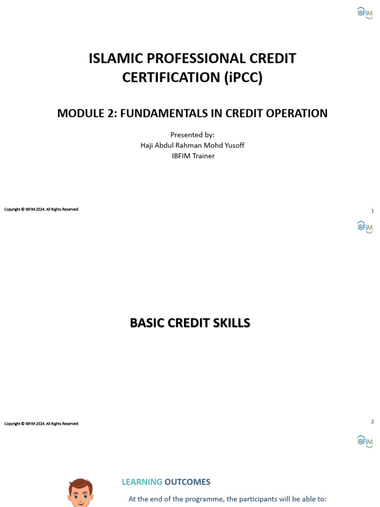 Day 1 IPCC M2 - Basic Credit Skills | PDF | Finance & Money Management ...